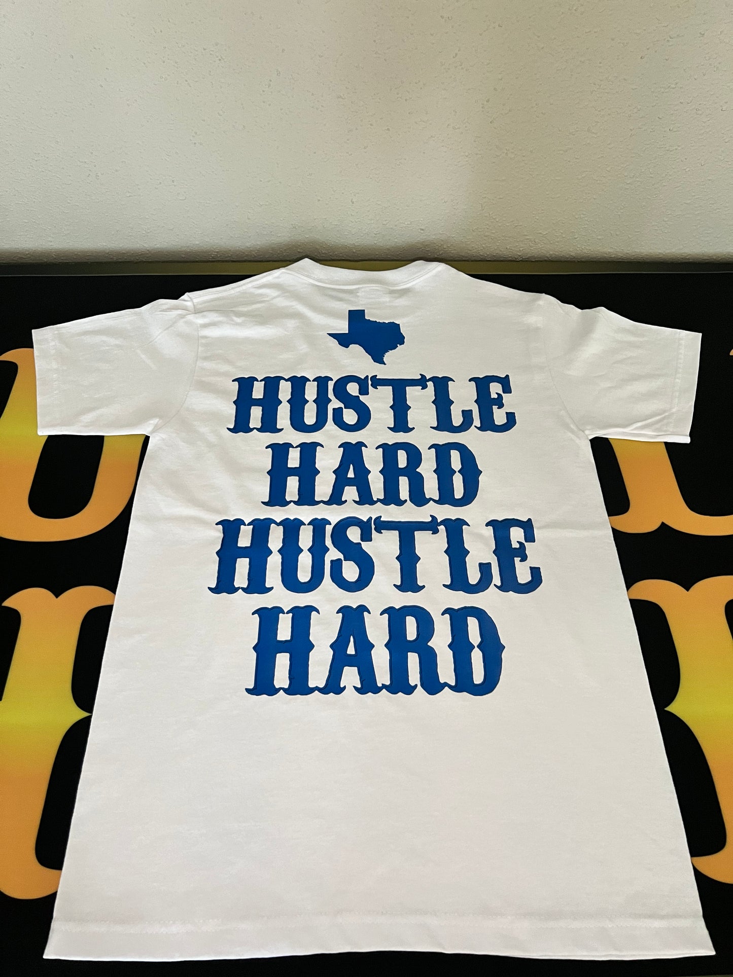 White Hustle Hard T shirt