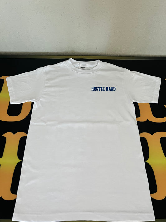 White Hustle Hard T shirt